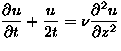 $\displaystyle
 \frac{\partial u}{\partial t}+\frac{u}{2t}=\nu\frac{\partial^{2} u}{\partial {z}^{2}}$