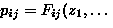 $p_{ij}=F_{ij}(z_1,\dots$