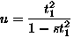 \( \displaystyle u=\frac{t_1^2}{1-st_1^2} \)