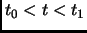 $ t_0<t<t_1$
