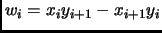 $ w_i=x_iy_{i+1}-x_{i+1}y_i$