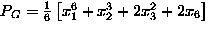 $P_G=\frac{1}{6}\left[ x_1^6+x_2^3+2x_3^2+2x_6 \right]$